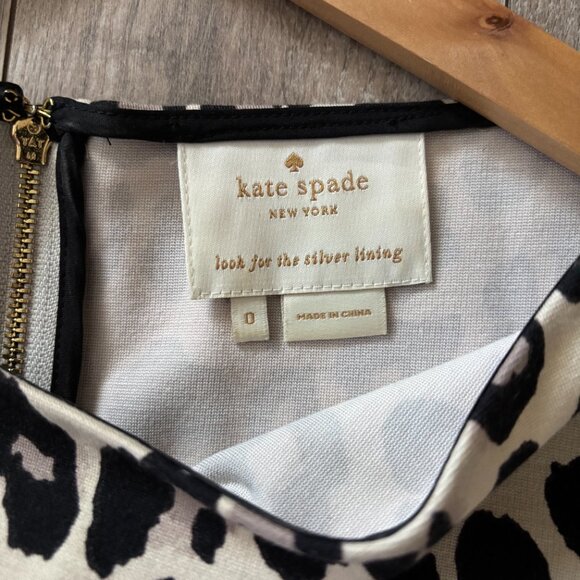 Kate Spade Leopard Print Half Sleeve Fit and Flare Dress Size 0 - Picture 4 of 11